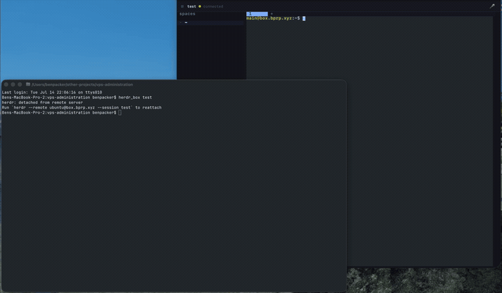 A Herdr session mirrored in the browser